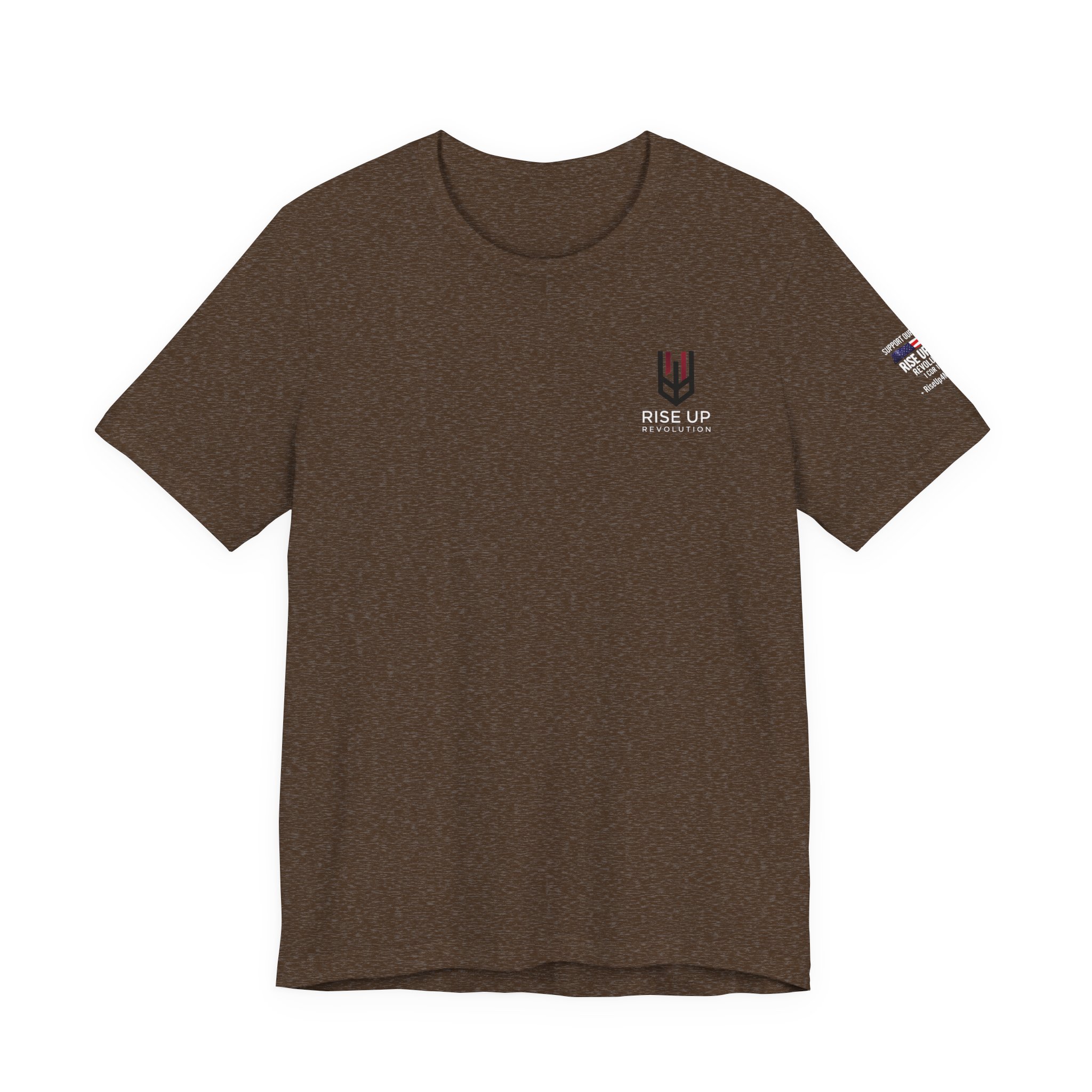 Short Sleeve Crew Tee Rise Up Shield T-Shirt — Patriotic Military Tribute Tee - Image 13