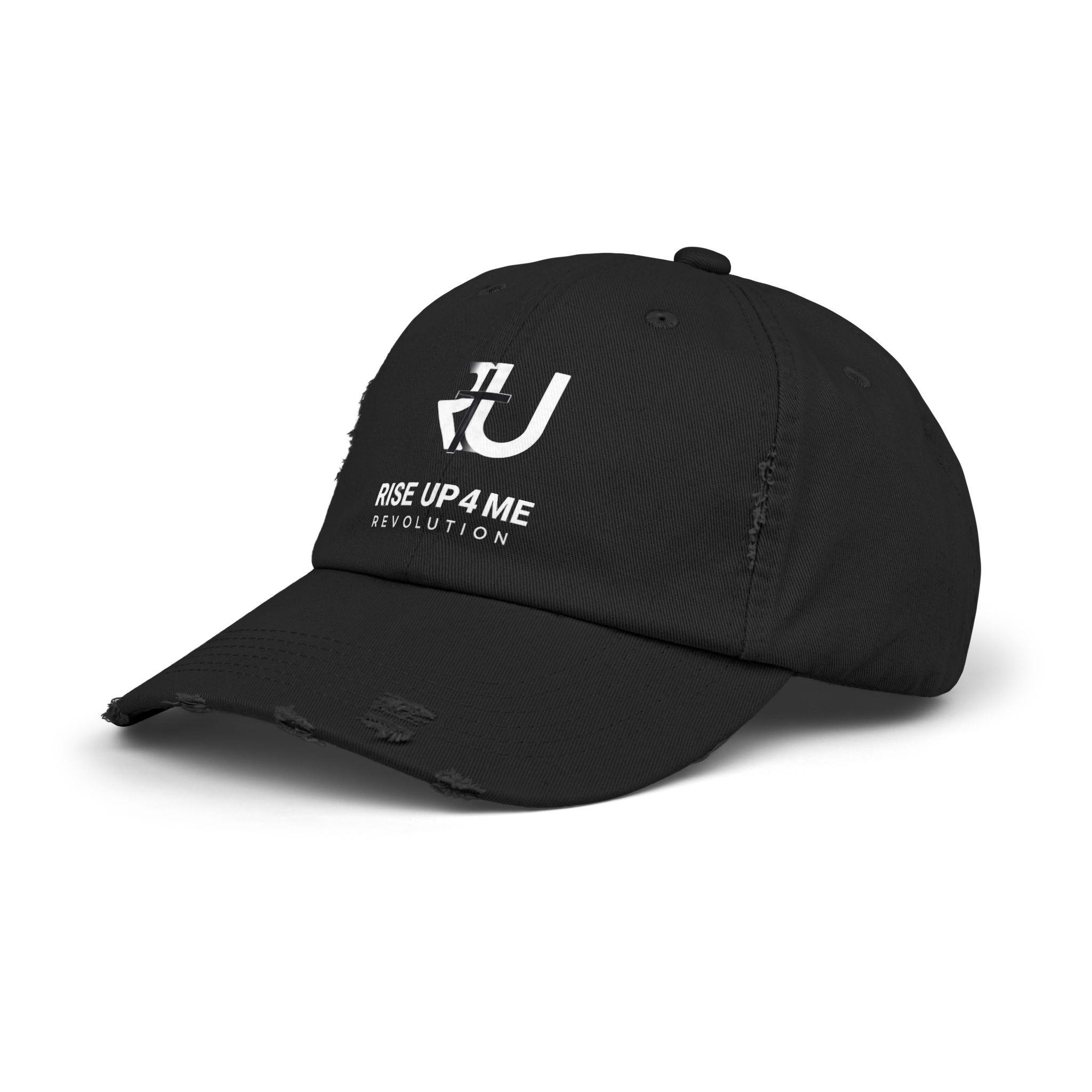 Distressed Cap Fading R U Cross Logo Unisex Distressed Cap - Rise Up 4 Me Revolution, Vintage Cap, Casual Headwear, Gifts for Him/Her, Street Style, Adjustable Hat - Image 2