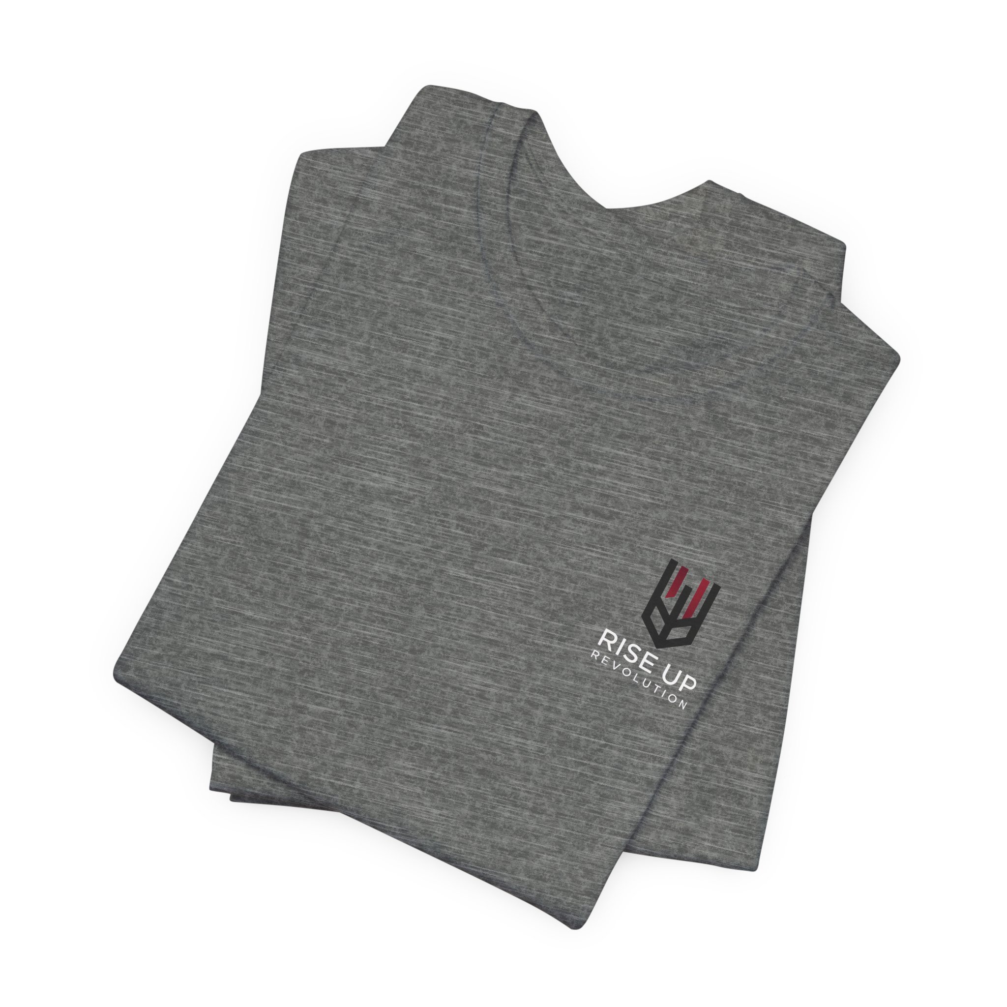 Short Sleeve Crew Tee Rise Up Shield T-Shirt — Patriotic Military Tribute Tee - Image 3