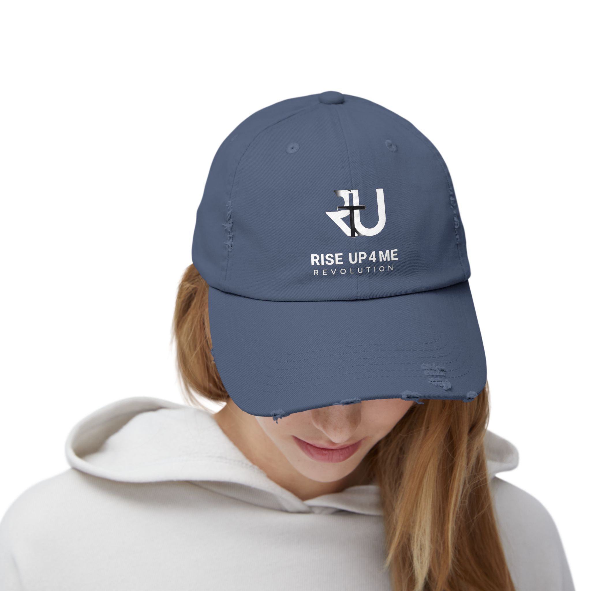 Distressed Cap Fading R U Cross Logo Unisex Distressed Cap - Rise Up 4 Me Revolution, Vintage Cap, Casual Headwear, Gifts for Him/Her, Street Style, Adjustable Hat - Image 16