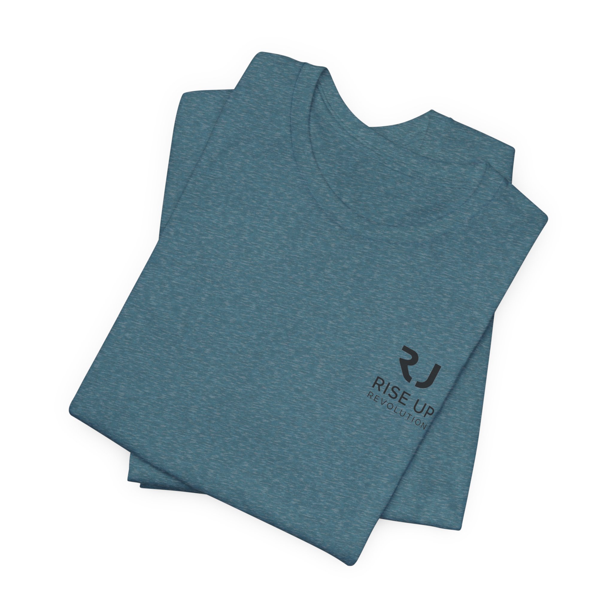 Short Sleeve Crew Tee Rise Up Logo Tee — American Flag Sleeve Casual Short-Sleeve Shirt - Image 43