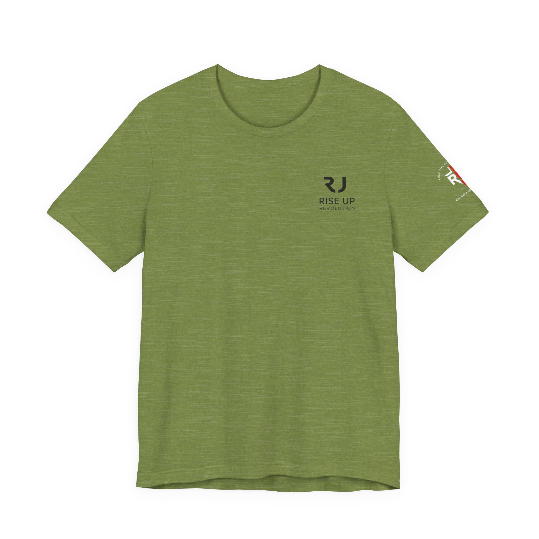 Short Sleeve Crew Tee Rise Up Logo Tee — American Flag Sleeve Casual Short-Sleeve Shirt - Image 25