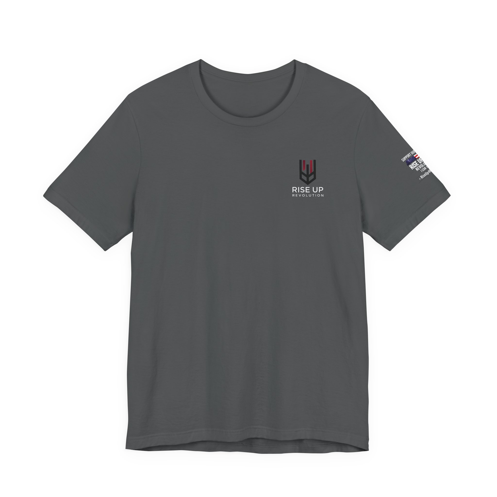 Short Sleeve Crew Tee Rise Up Shield T-Shirt — Patriotic Military Tribute Tee - Image 33