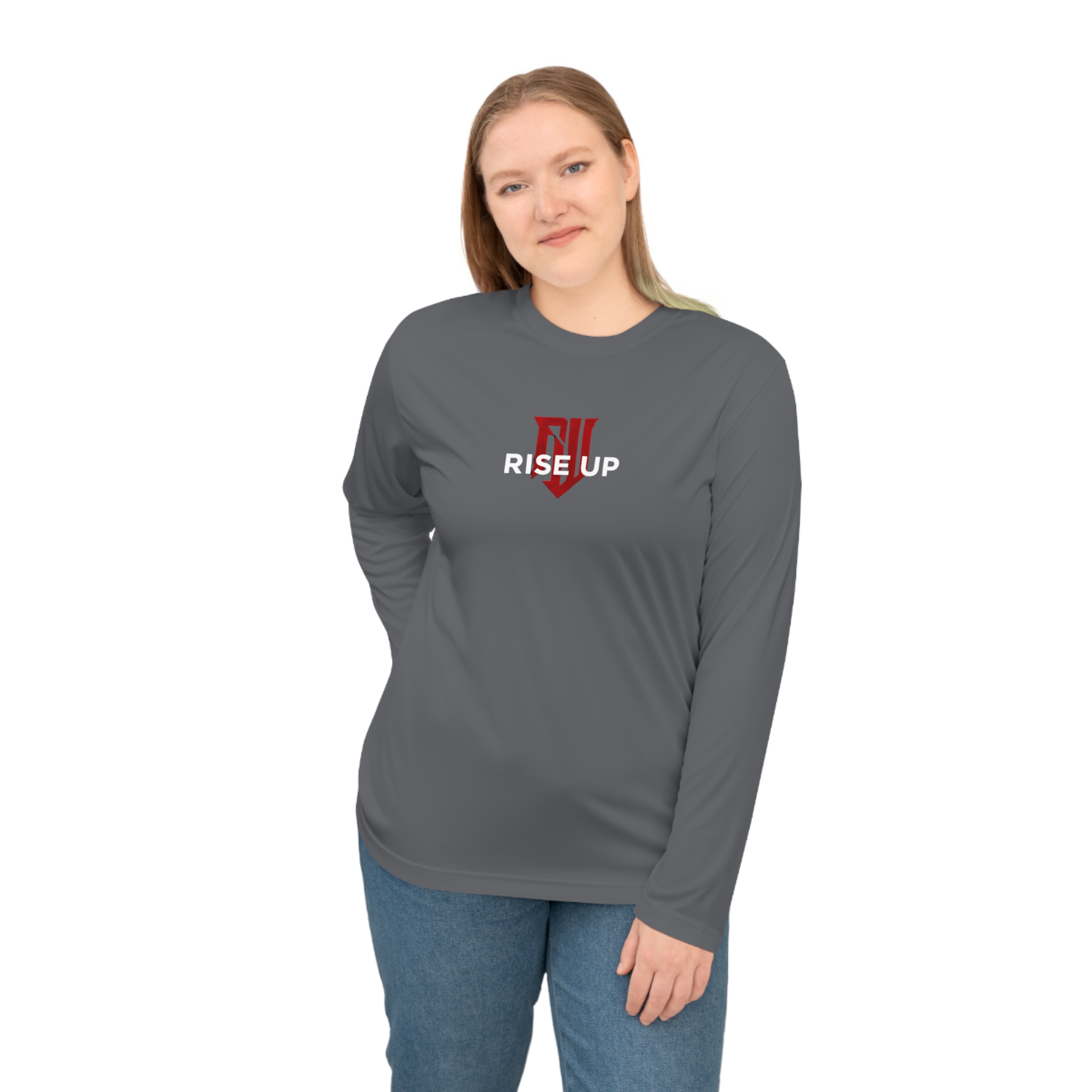 Workout Athletic Apparel Unisex Rise Up Performance Long Sleeve Shirt, Workout Top, Fitness Apparel, Motivational Shirt, Activewear, Sportswear - Image 7