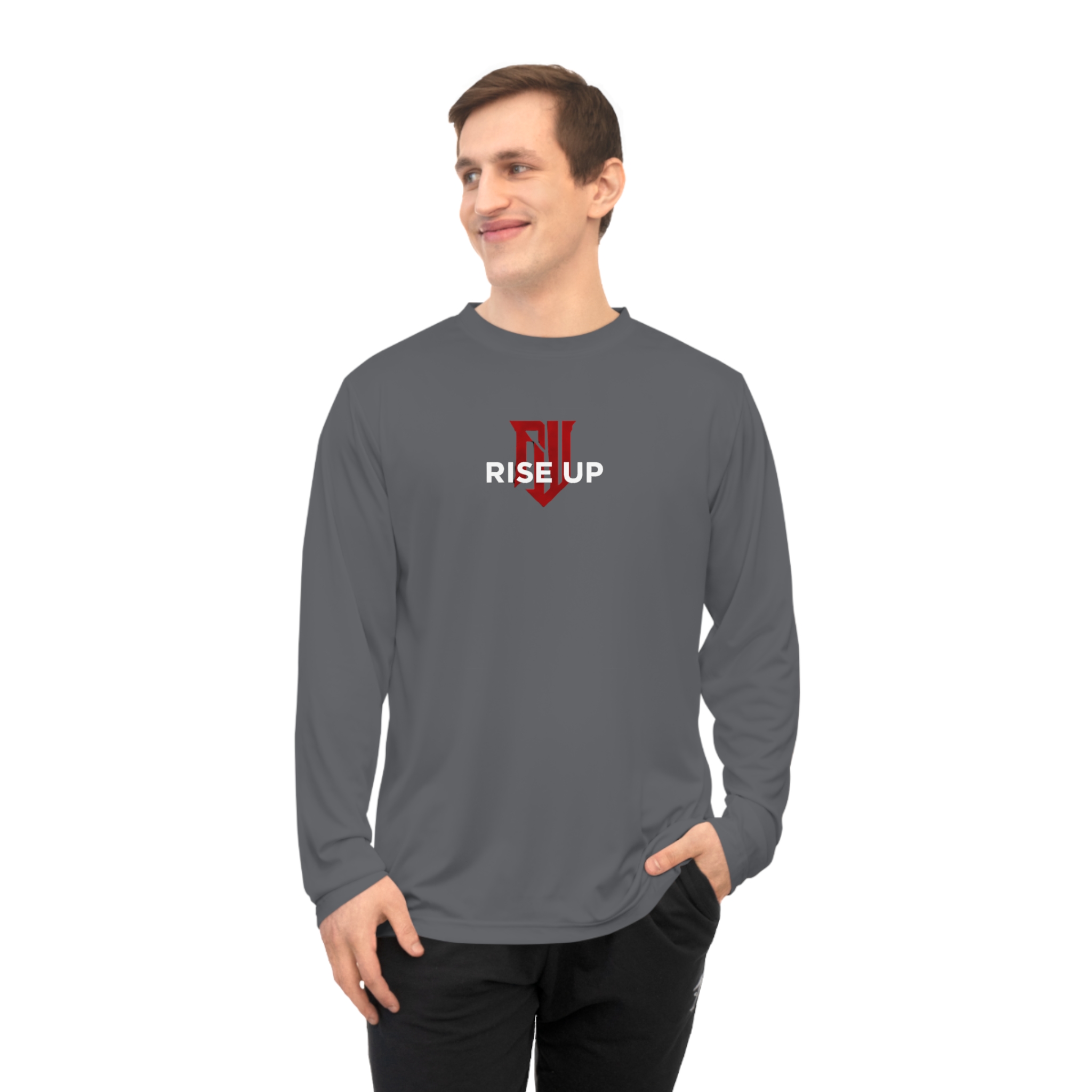 Workout Athletic Apparel Unisex Rise Up Performance Long Sleeve Shirt, Workout Top, Fitness Apparel, Motivational Shirt, Activewear, Sportswear - Image 8