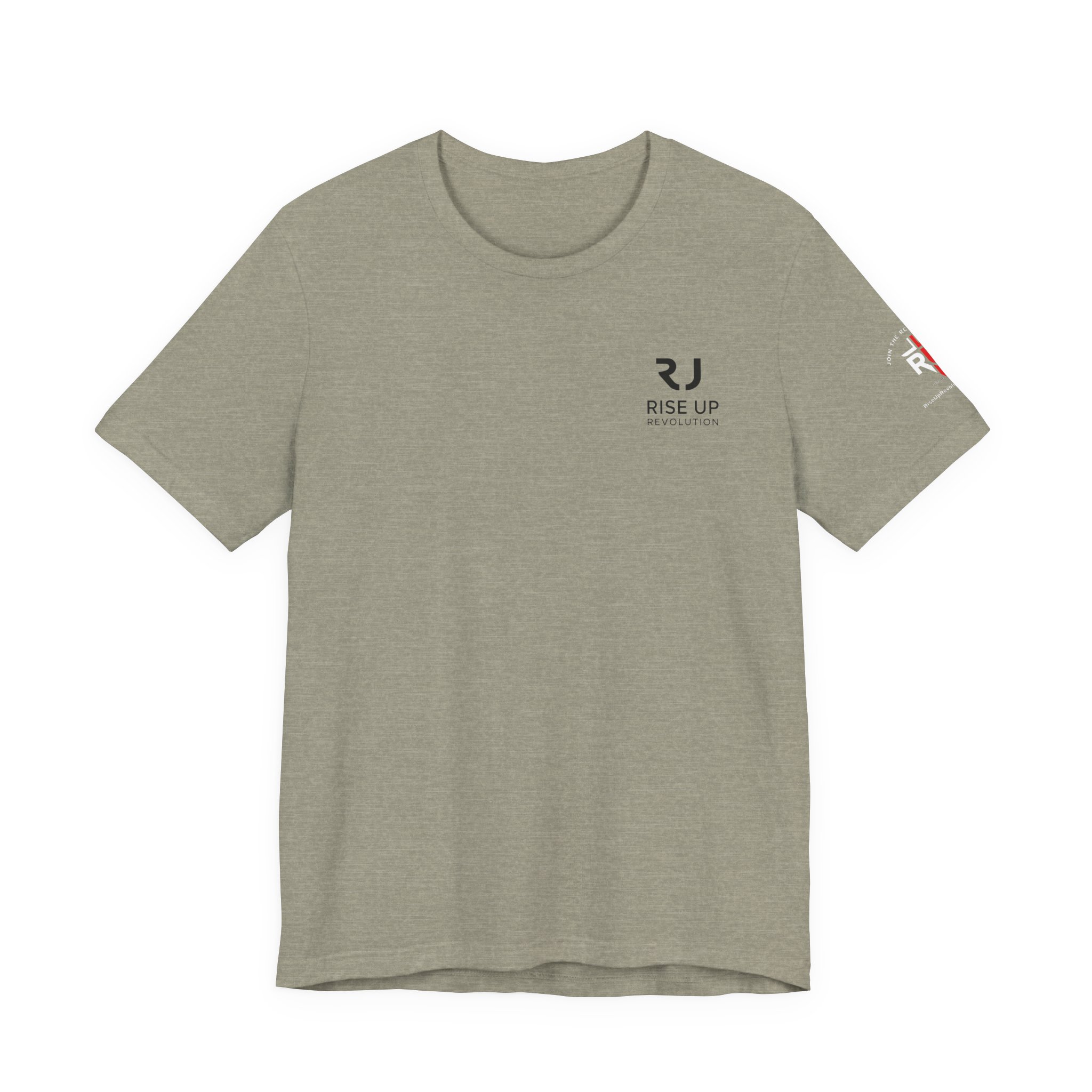 Short Sleeve Crew Tee Rise Up Logo Tee — American Flag Sleeve Casual Short-Sleeve Shirt - Image 21