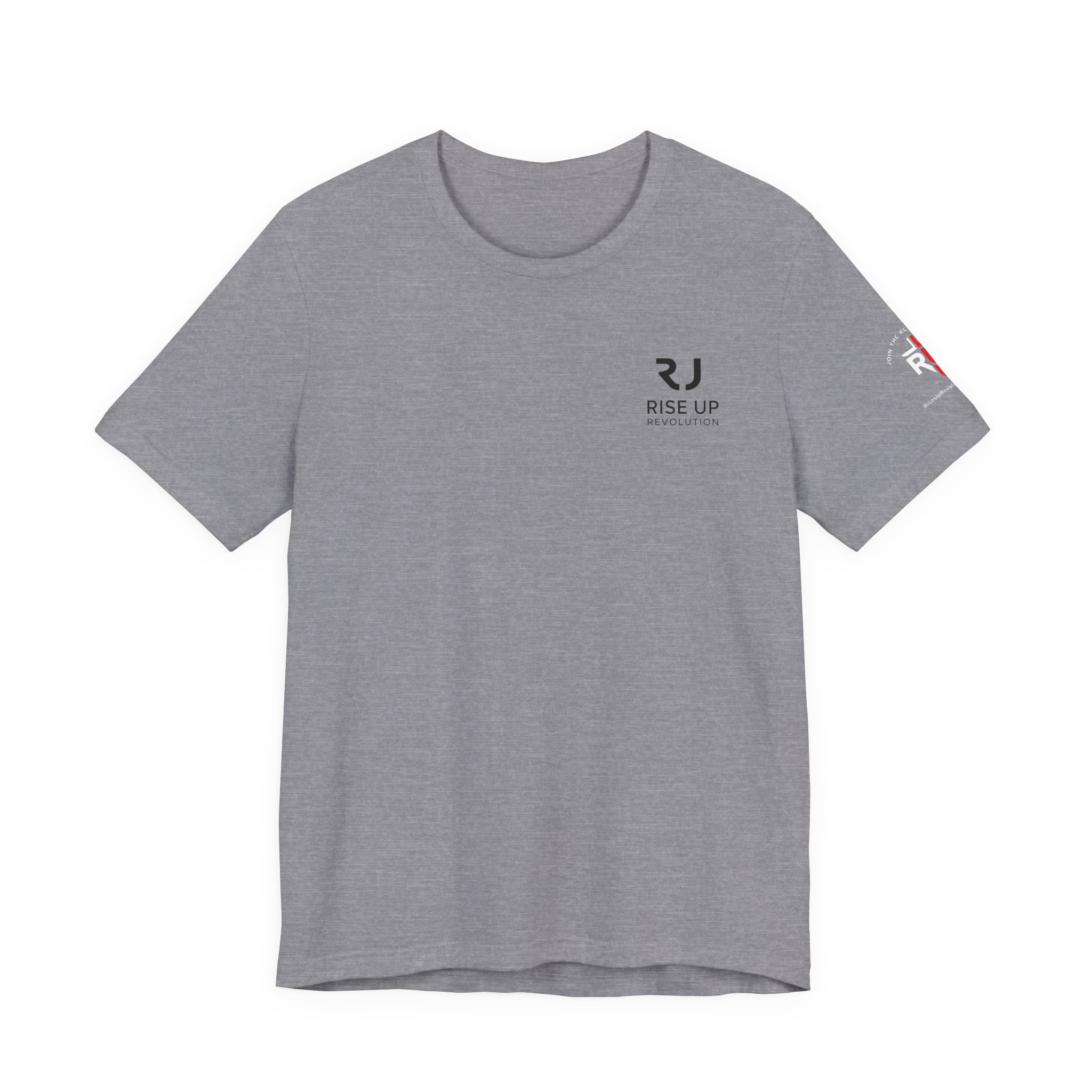 Short Sleeve Crew Tee Rise Up Logo Tee — American Flag Sleeve Casual Short-Sleeve Shirt - Image 33