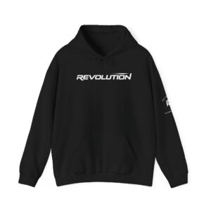 Revolution Logo Hoodie — Minimal Black Streetwear Pullover