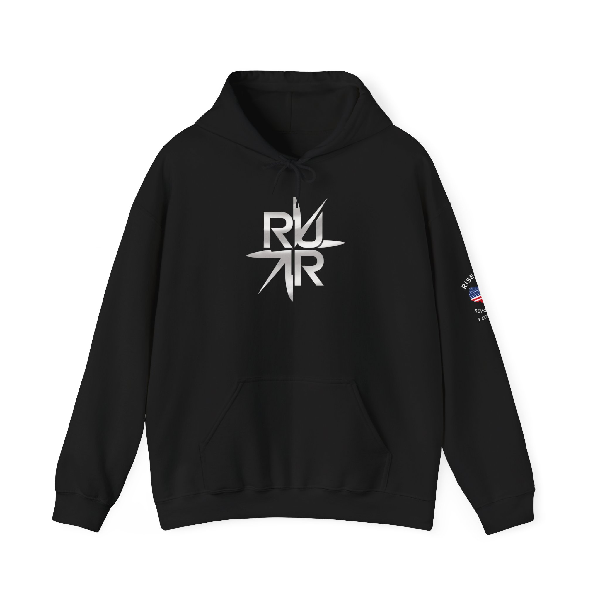 Hoodie Comfy Sweatshirt Kangaroo Pocket RUR Star Logo Hoodie — Minimal Graphic Pullover for Music & Streetwear Fans