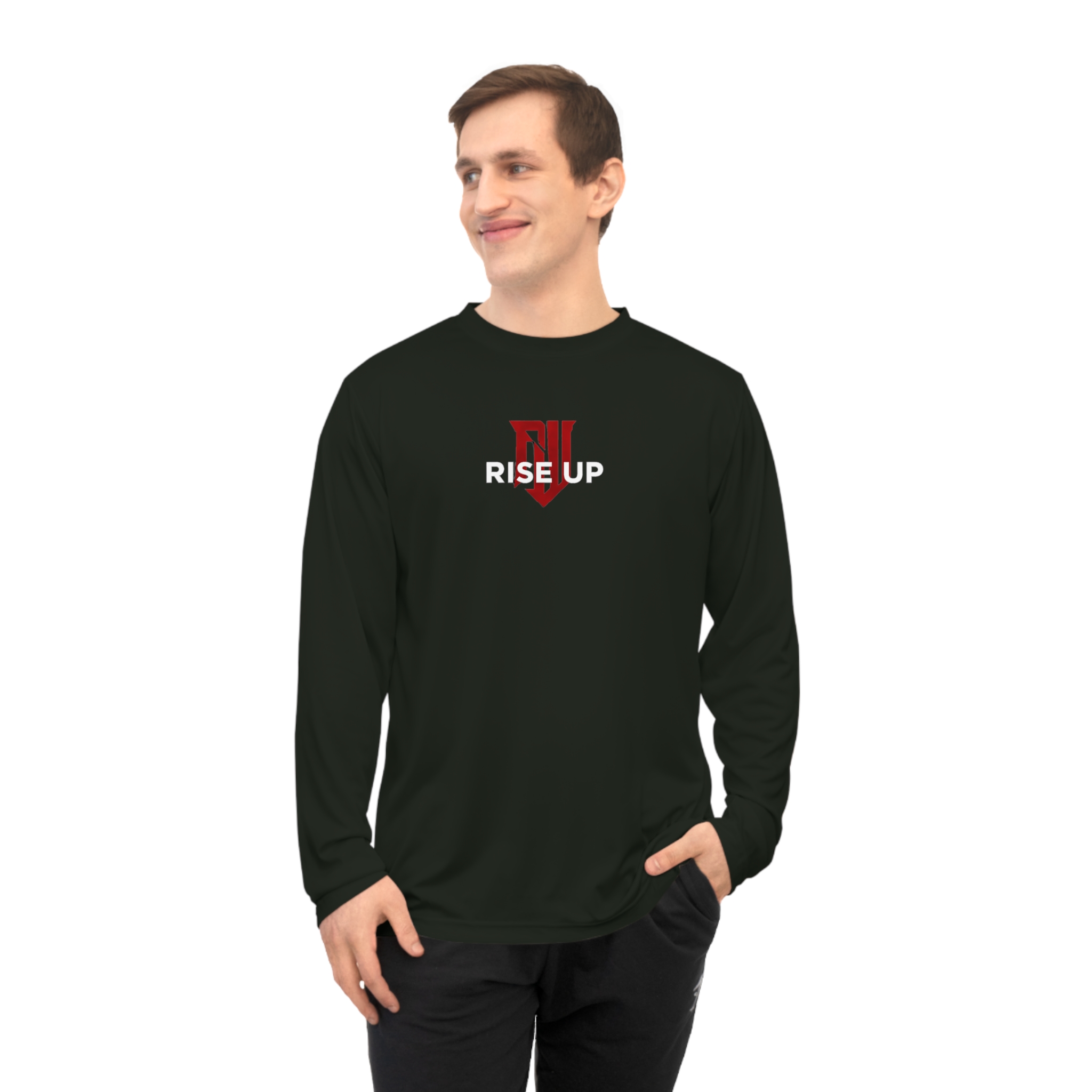 Workout Athletic Apparel Unisex Rise Up Performance Long Sleeve Shirt, Workout Top, Fitness Apparel, Motivational Shirt, Activewear, Sportswear - Image 4