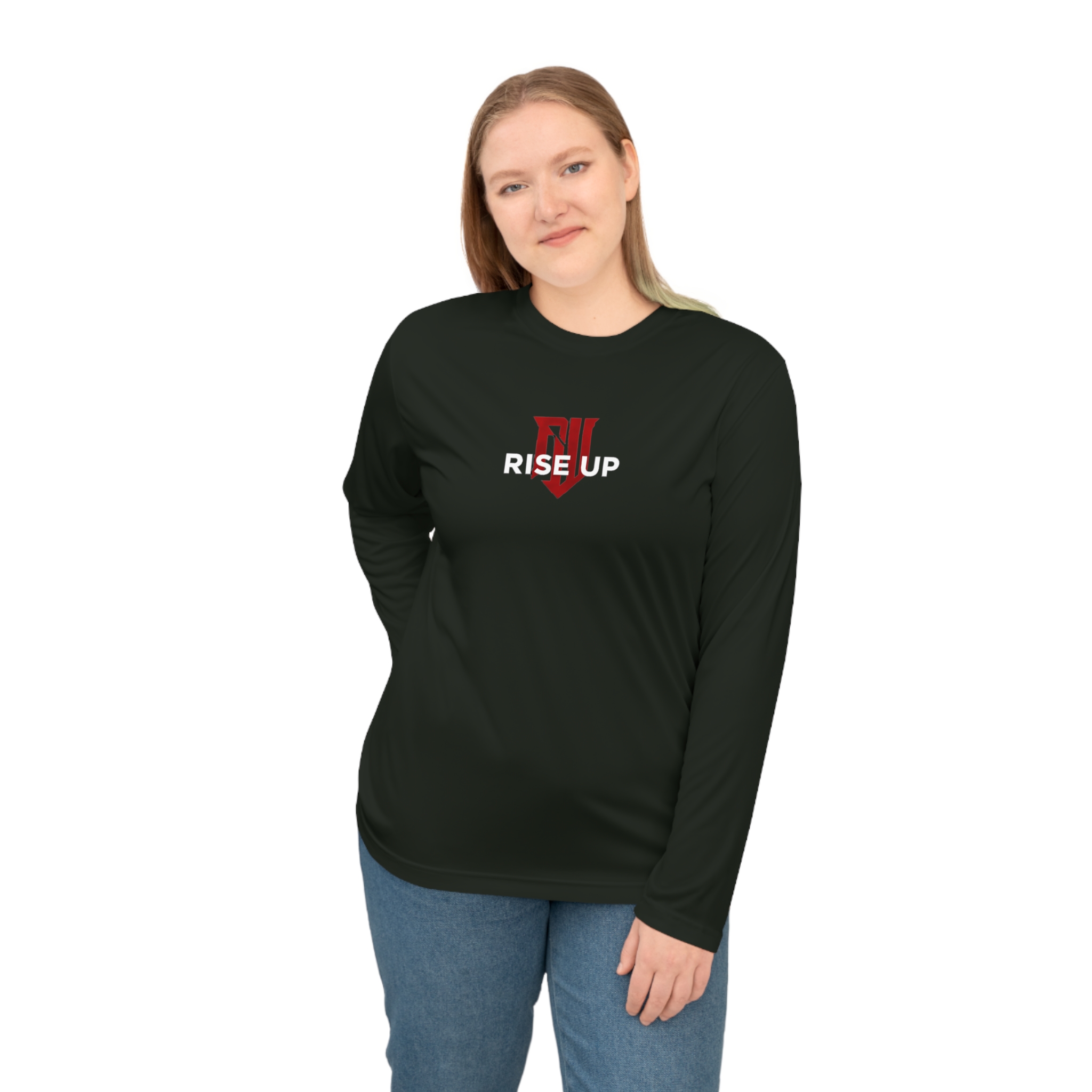 Workout Athletic Apparel Unisex Rise Up Performance Long Sleeve Shirt, Workout Top, Fitness Apparel, Motivational Shirt, Activewear, Sportswear - Image 3