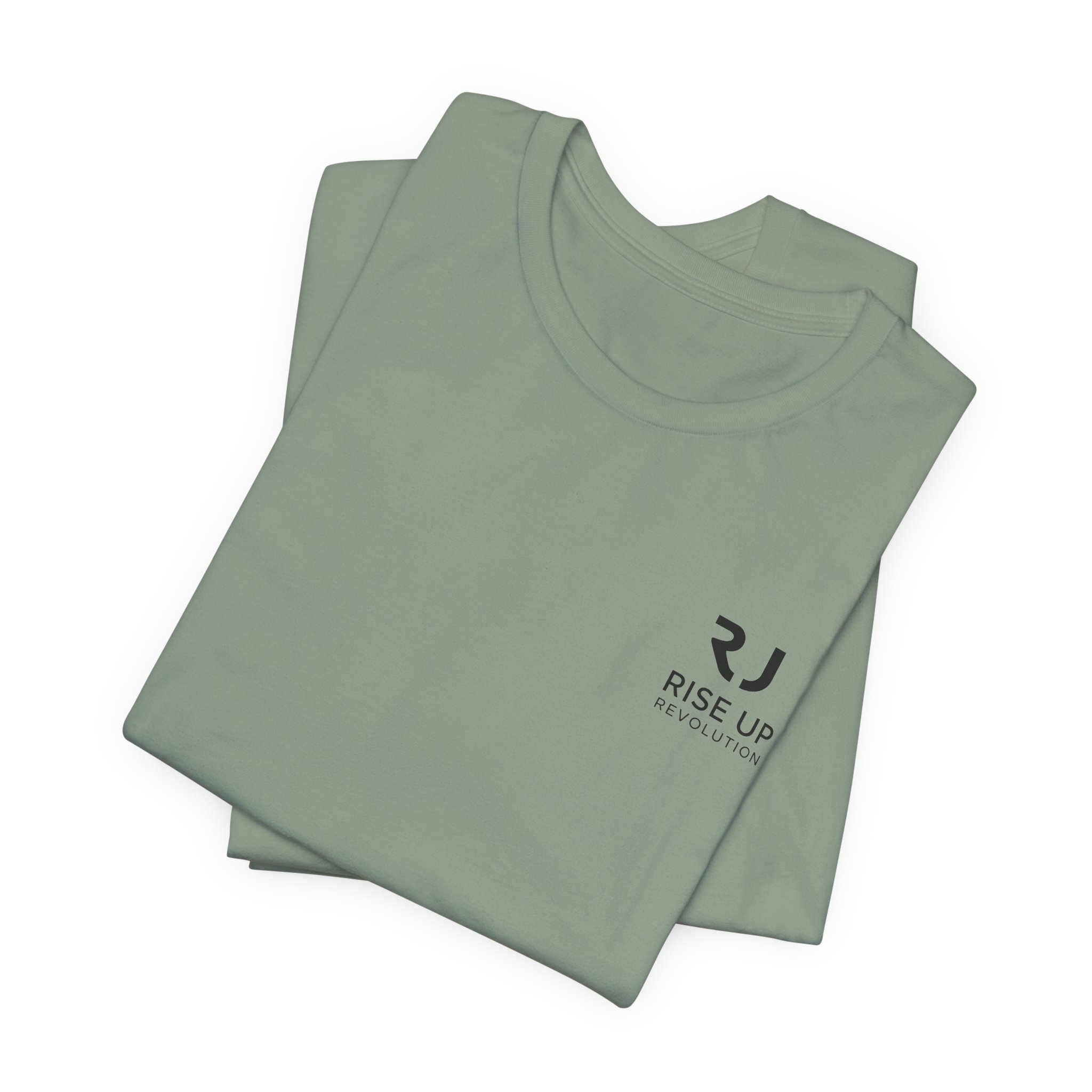 Short Sleeve Crew Tee Rise Up Logo Tee — American Flag Sleeve Casual Short-Sleeve Shirt - Image 31