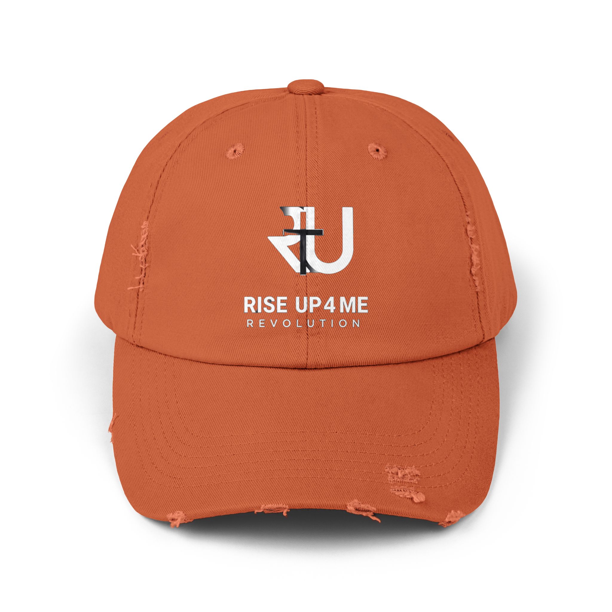 Distressed Cap Fading R U Cross Logo Unisex Distressed Cap - Rise Up 4 Me Revolution, Vintage Cap, Casual Headwear, Gifts for Him/Her, Street Style, Adjustable Hat - Image 5