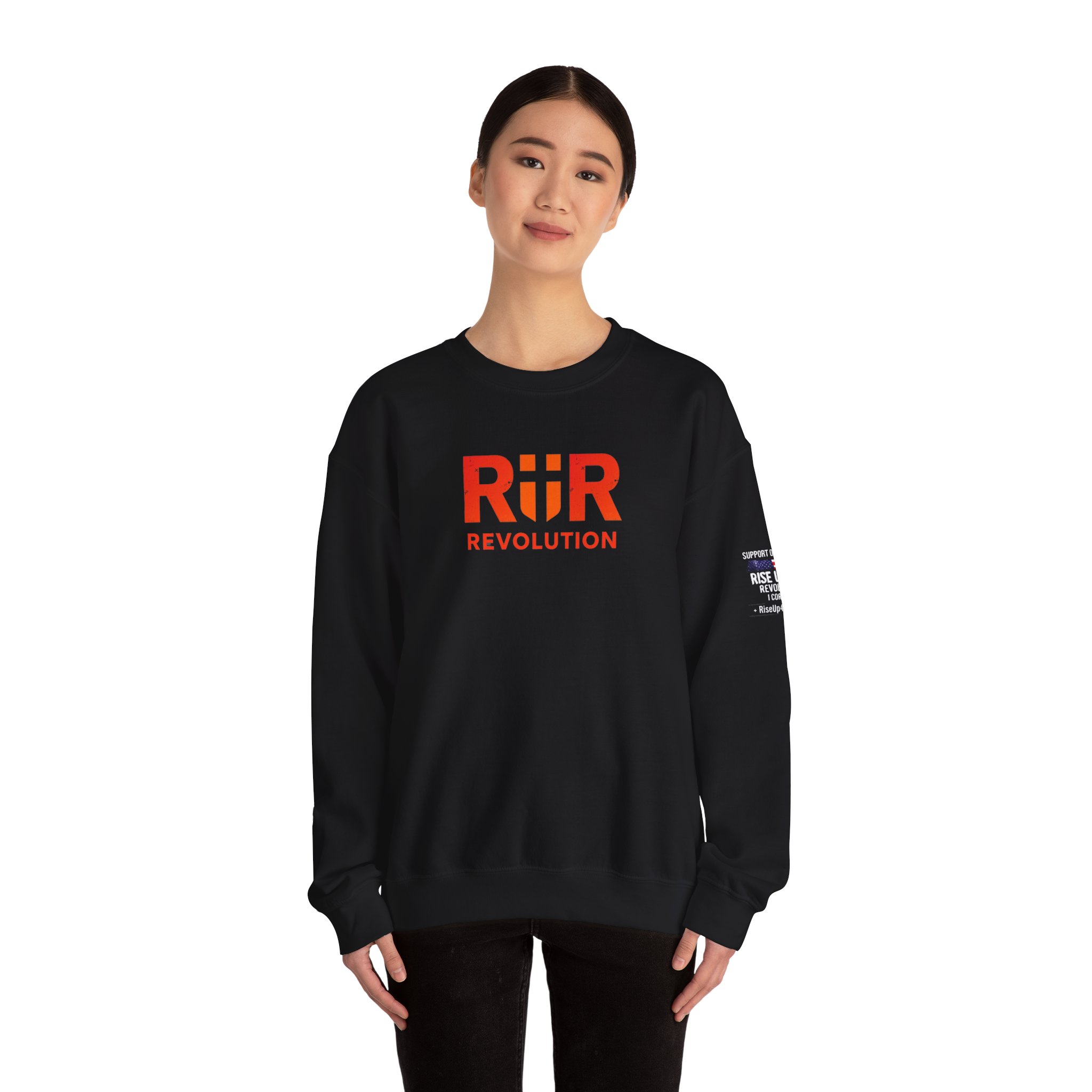 Crew Neck Unisex Comfy Sweatshirt Revolution Logo Crewneck Sweatshirt — R|R Red Logo Pullover - Image 8