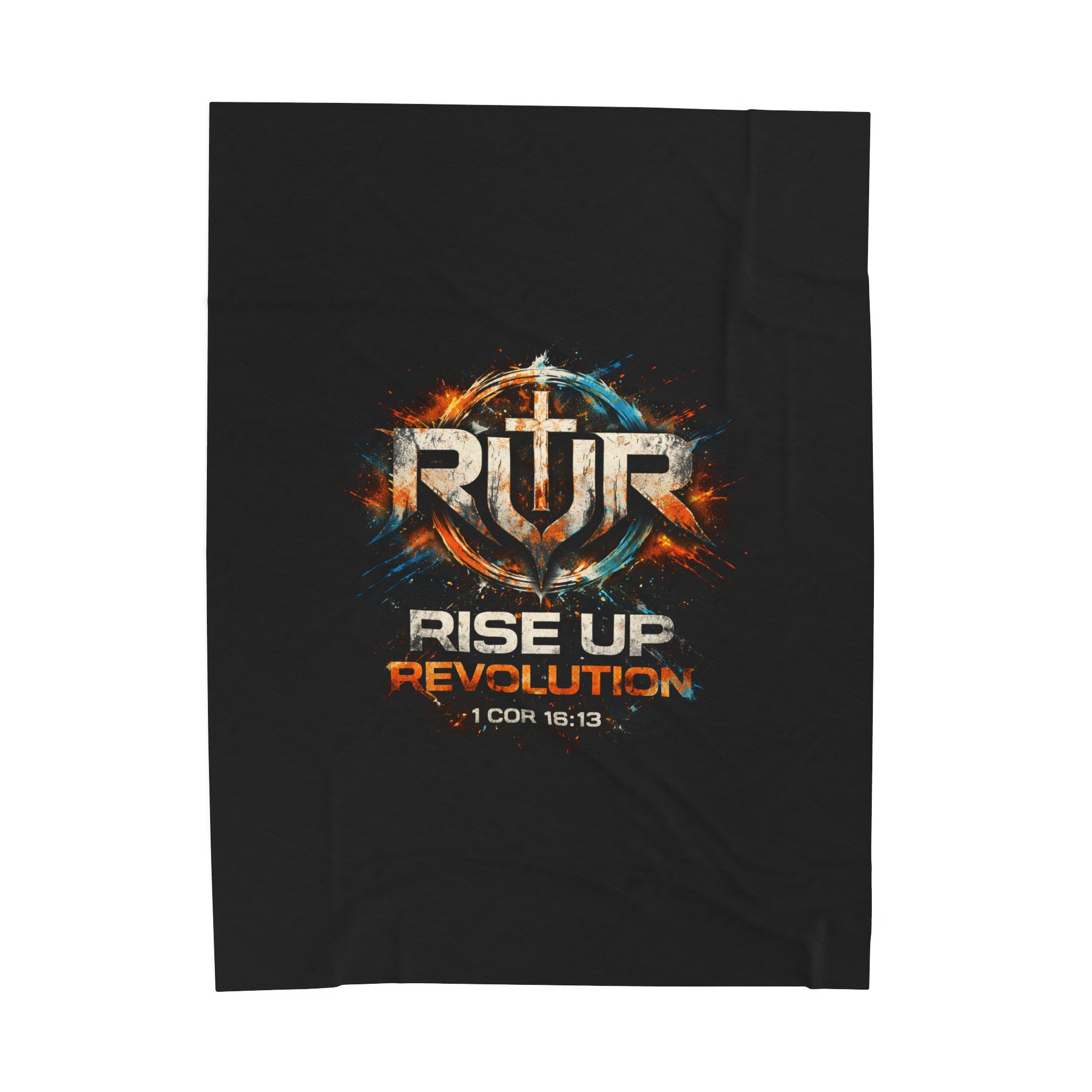 Velveteen Plush Blanket — "Rise Up Revolution" Christian Faith Throw