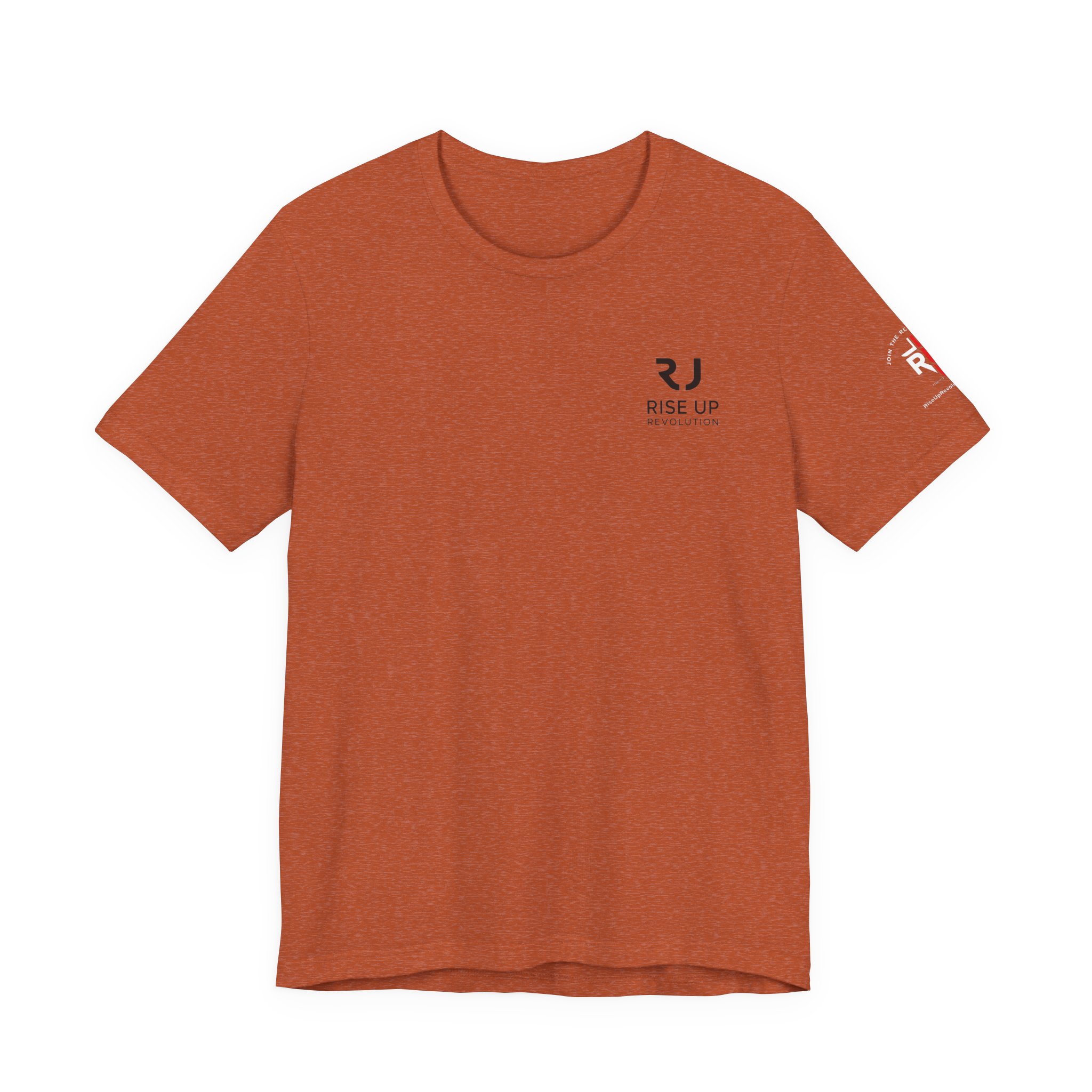 Short Sleeve Crew Tee Rise Up Logo Tee — American Flag Sleeve Casual Short-Sleeve Shirt - Image 17