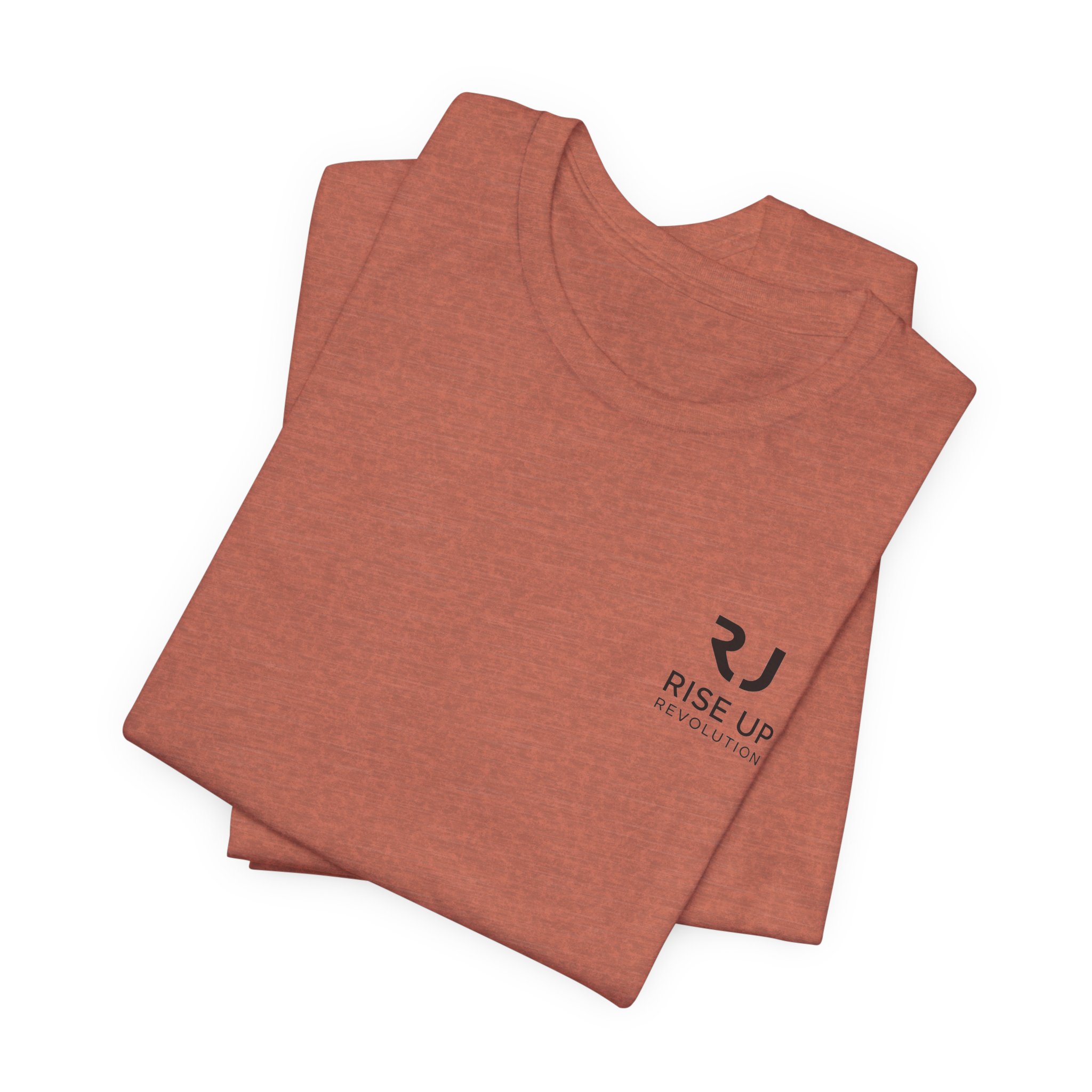 Short Sleeve Crew Tee Rise Up Logo Tee — American Flag Sleeve Casual Short-Sleeve Shirt - Image 7