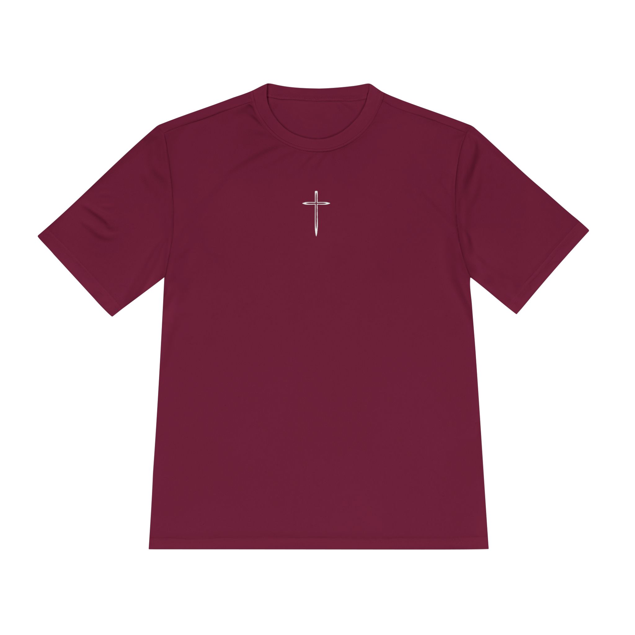 Workout Athletic Apparel Cross Center Chest Unisex Moisture Wicking Tee with Cross Design, Ideal for Active Days, Sports Wear, Gift for Athletes, Casual Outfits, Religious Events - Image 37