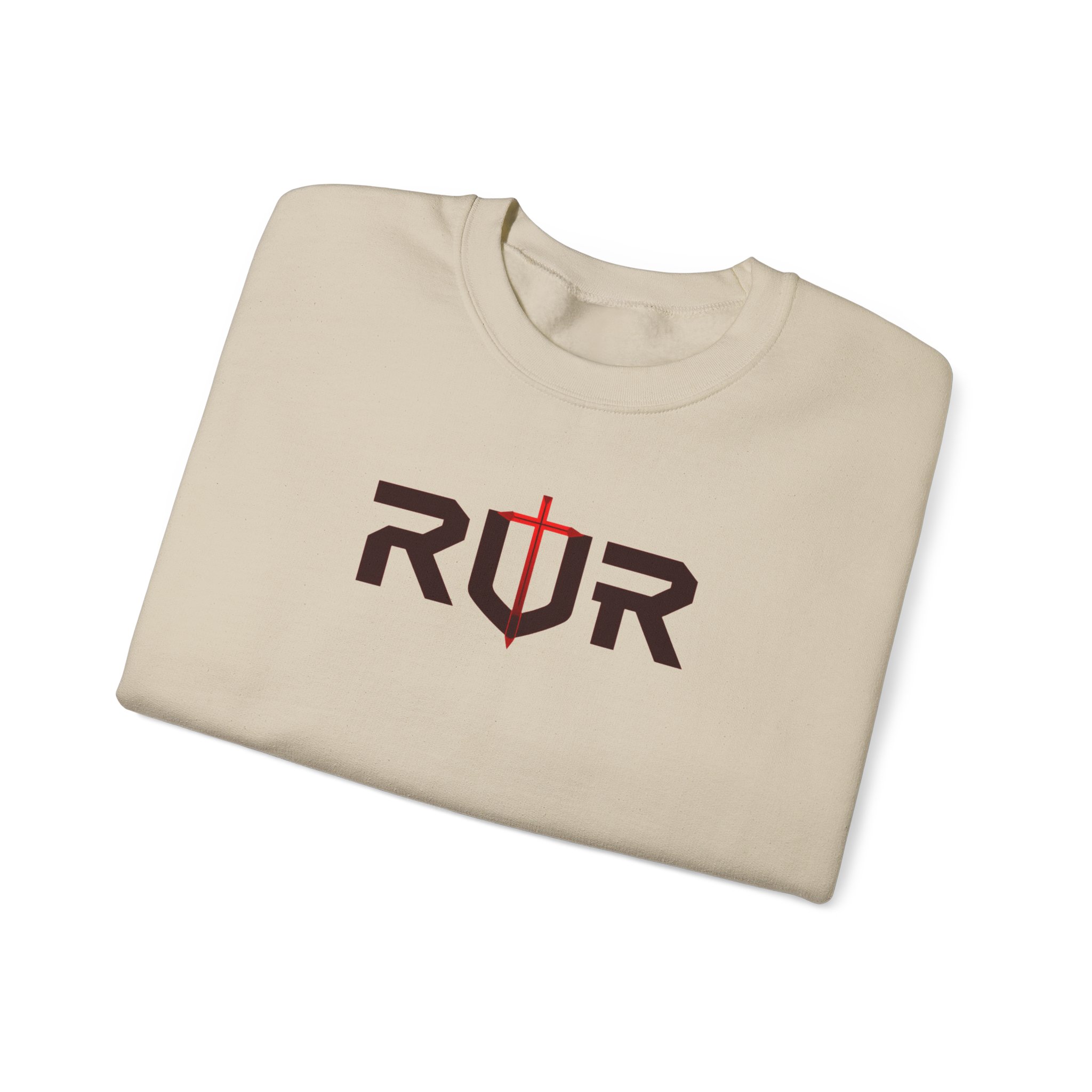 Crewneck Unisex Cozy Sweatshirt RUR Sword Logo Crewneck Sweatshirt - Image 7