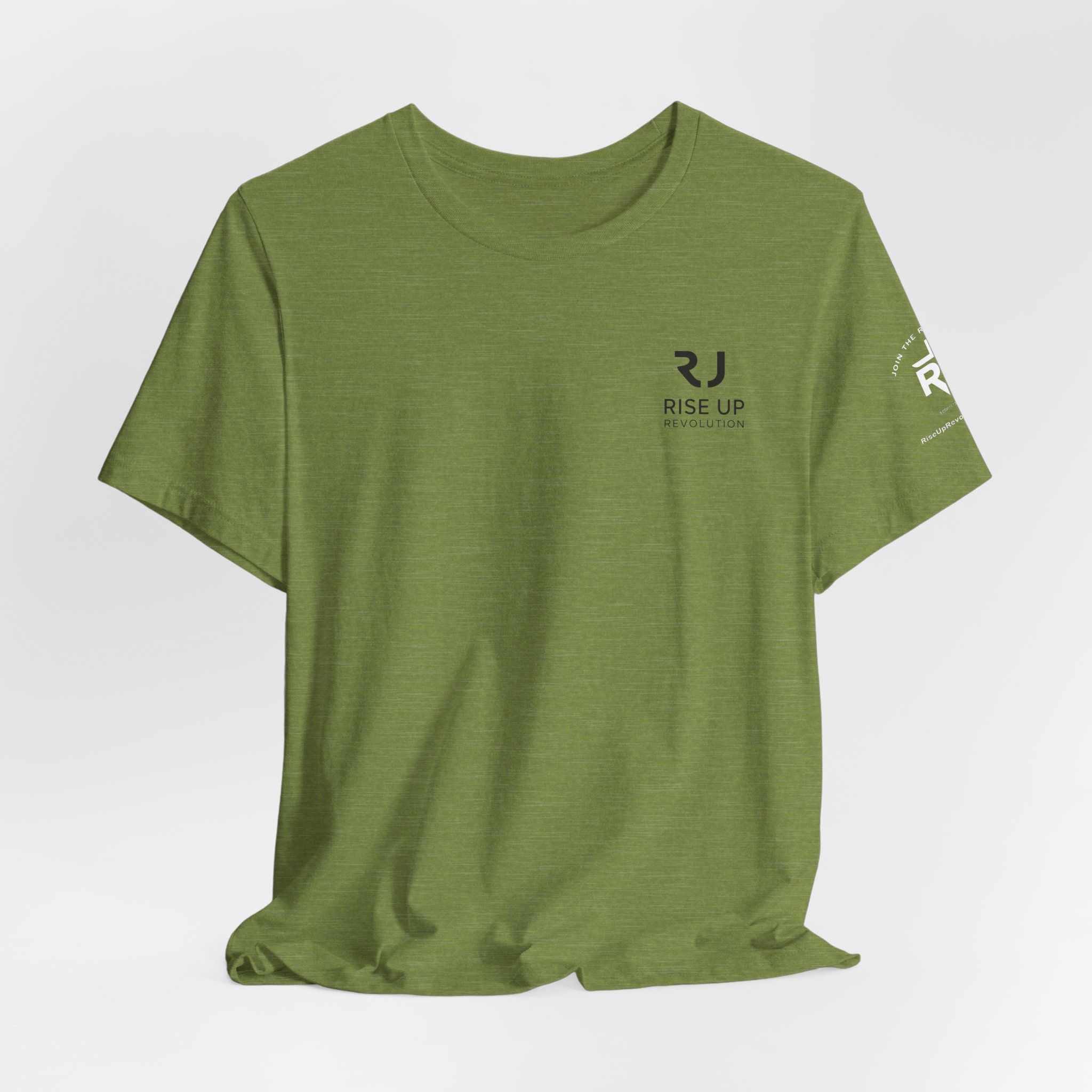 Short Sleeve Crew Tee Rise Up Logo Tee — American Flag Sleeve Casual Short-Sleeve Shirt - Image 28