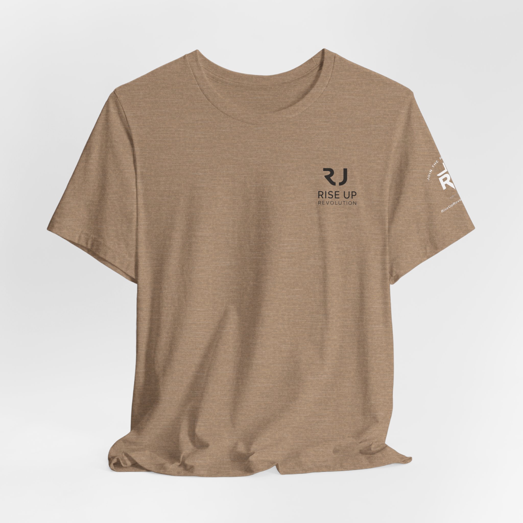 Short Sleeve Crew Tee Rise Up Logo Tee — American Flag Sleeve Casual Short-Sleeve Shirt - Image 12