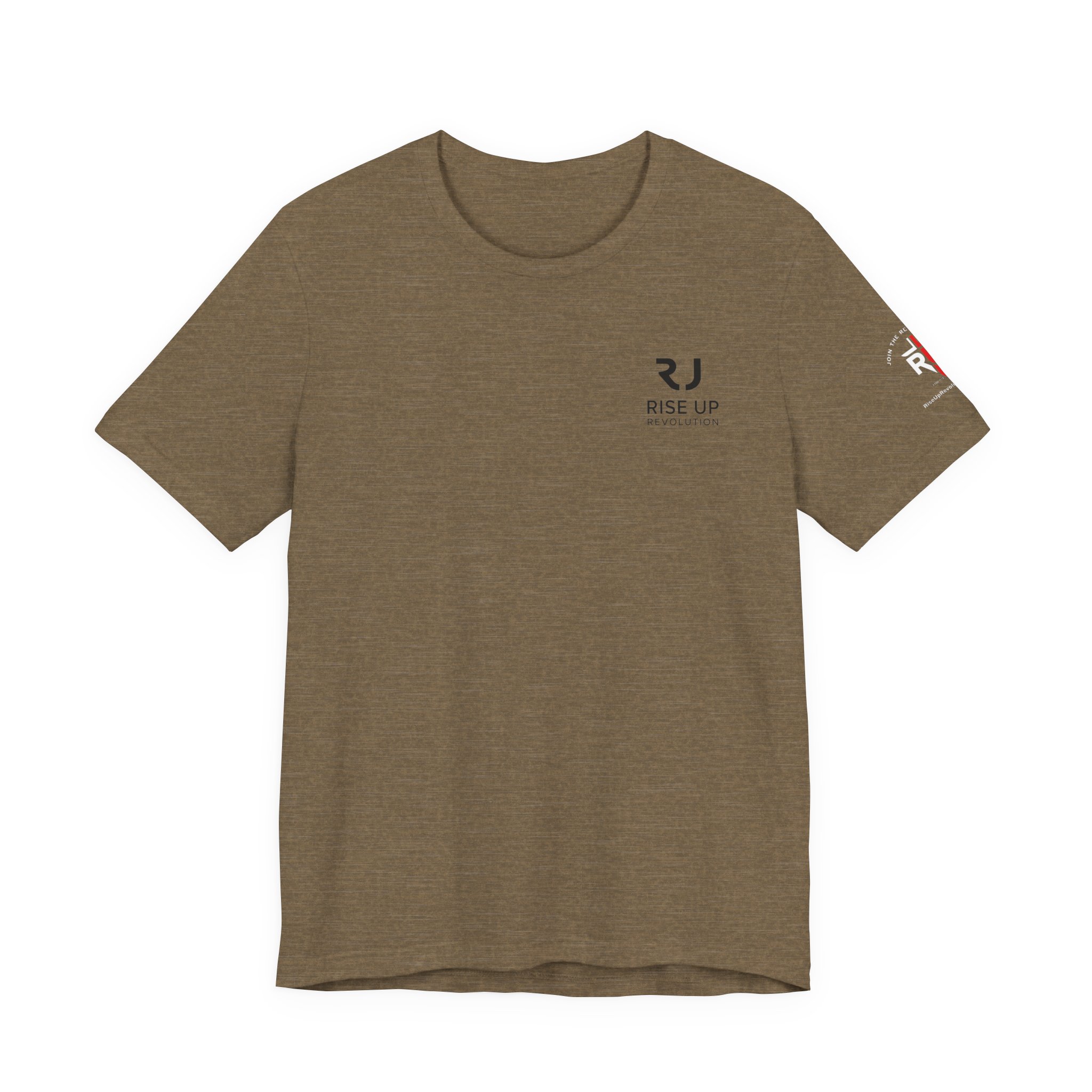 Short Sleeve Crew Tee Rise Up Logo Tee — American Flag Sleeve Casual Short-Sleeve Shirt - Image 13