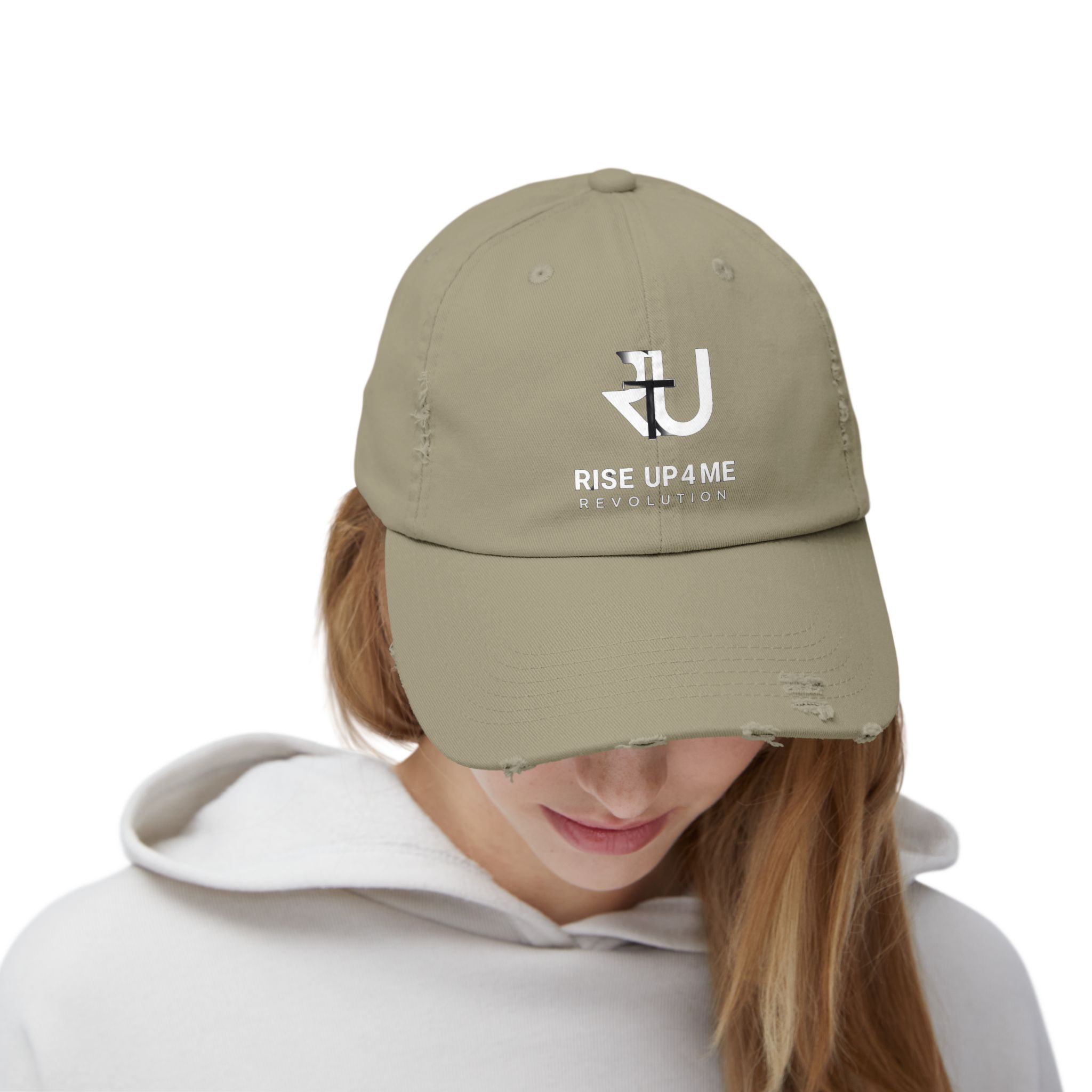 Distressed Cap Fading R U Cross Logo Unisex Distressed Cap - Rise Up 4 Me Revolution, Vintage Cap, Casual Headwear, Gifts for Him/Her, Street Style, Adjustable Hat - Image 12