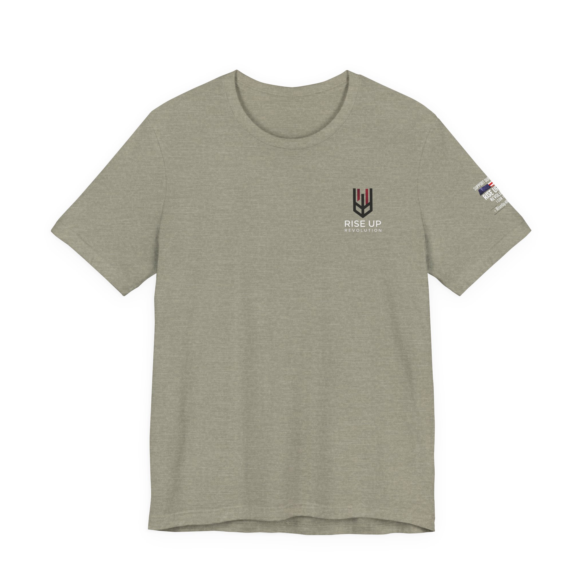 Short Sleeve Crew Tee Rise Up Shield T-Shirt — Patriotic Military Tribute Tee - Image 17