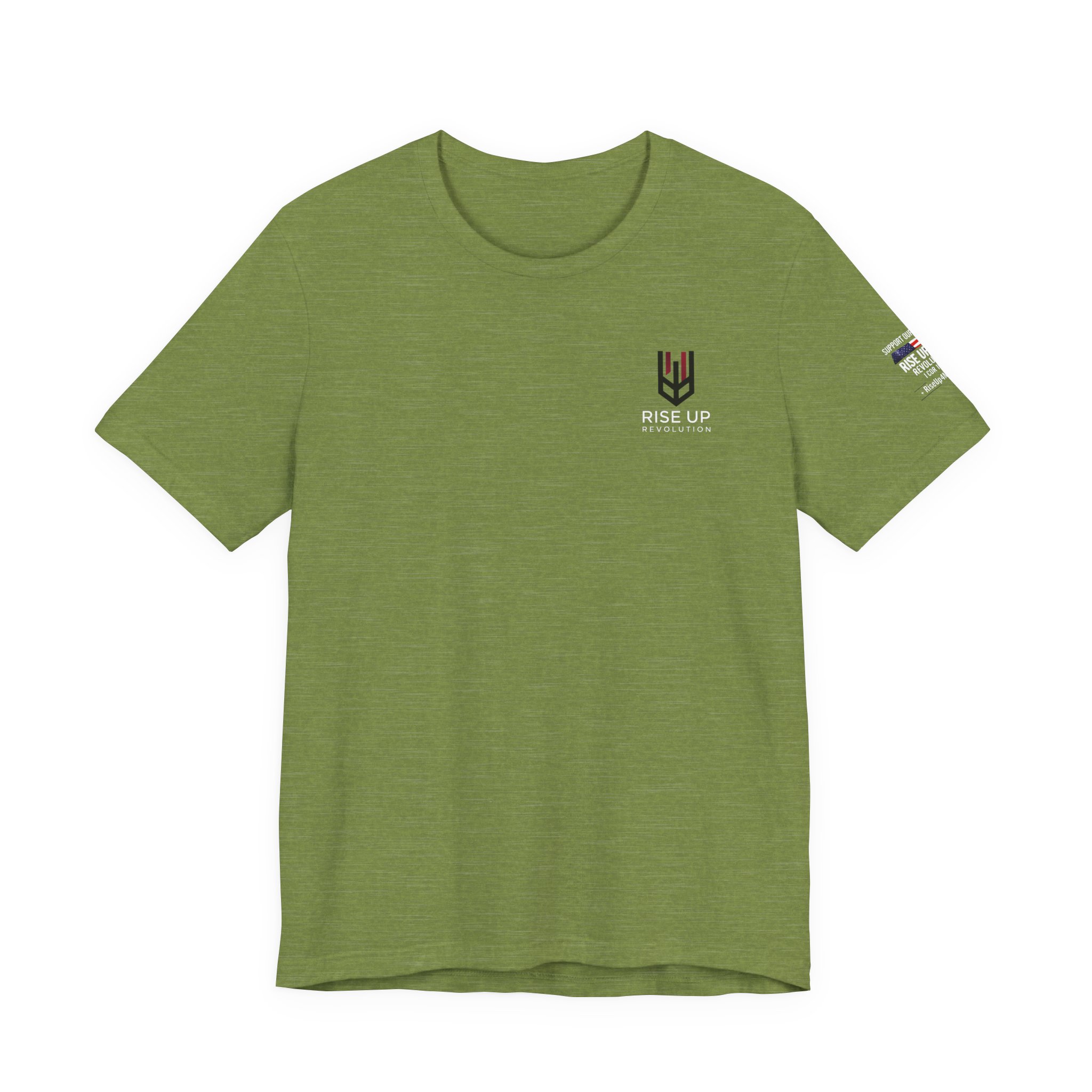 Short Sleeve Crew Tee Rise Up Shield T-Shirt — Patriotic Military Tribute Tee - Image 21