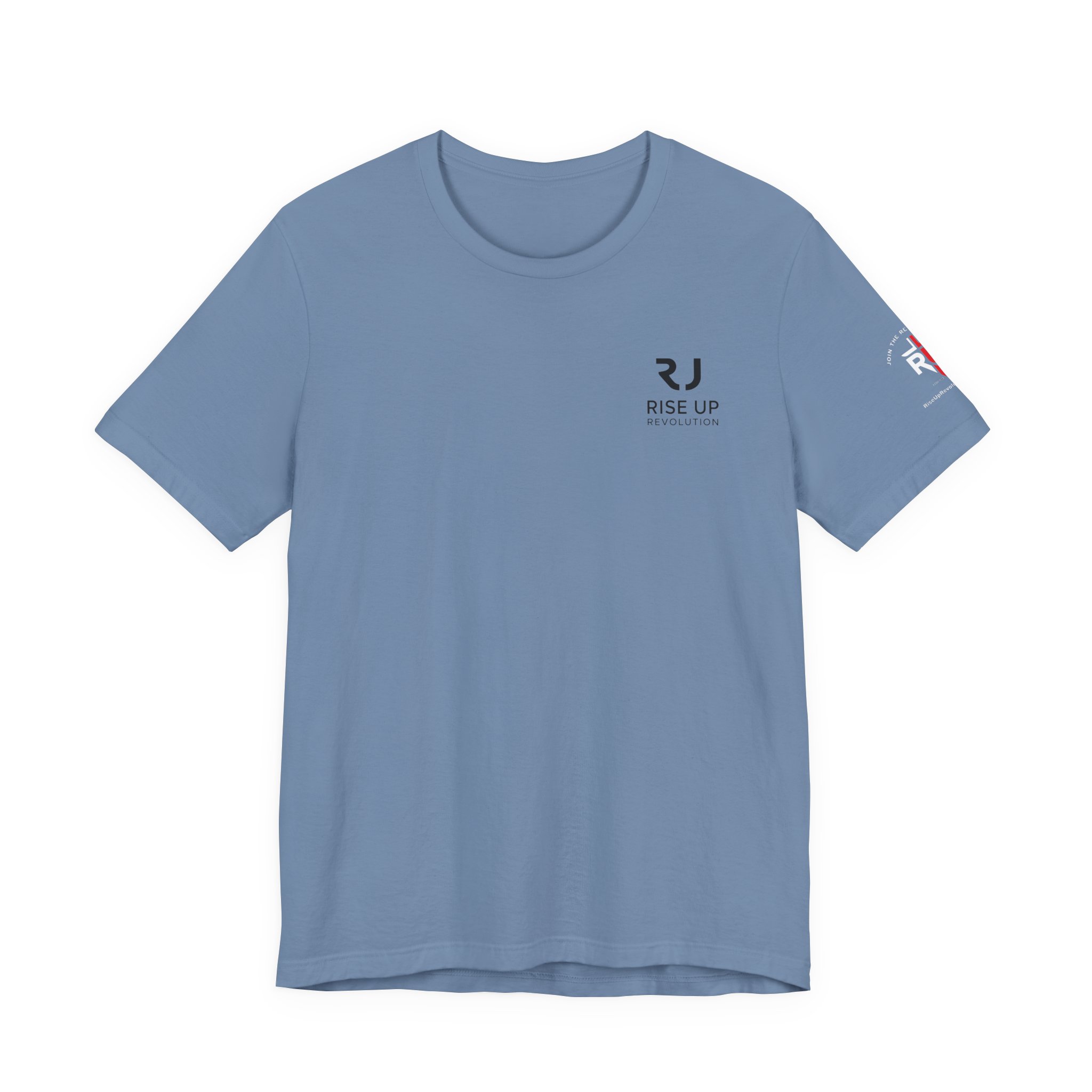 Short Sleeve Crew Tee Rise Up Logo Tee — American Flag Sleeve Casual Short-Sleeve Shirt - Image 37