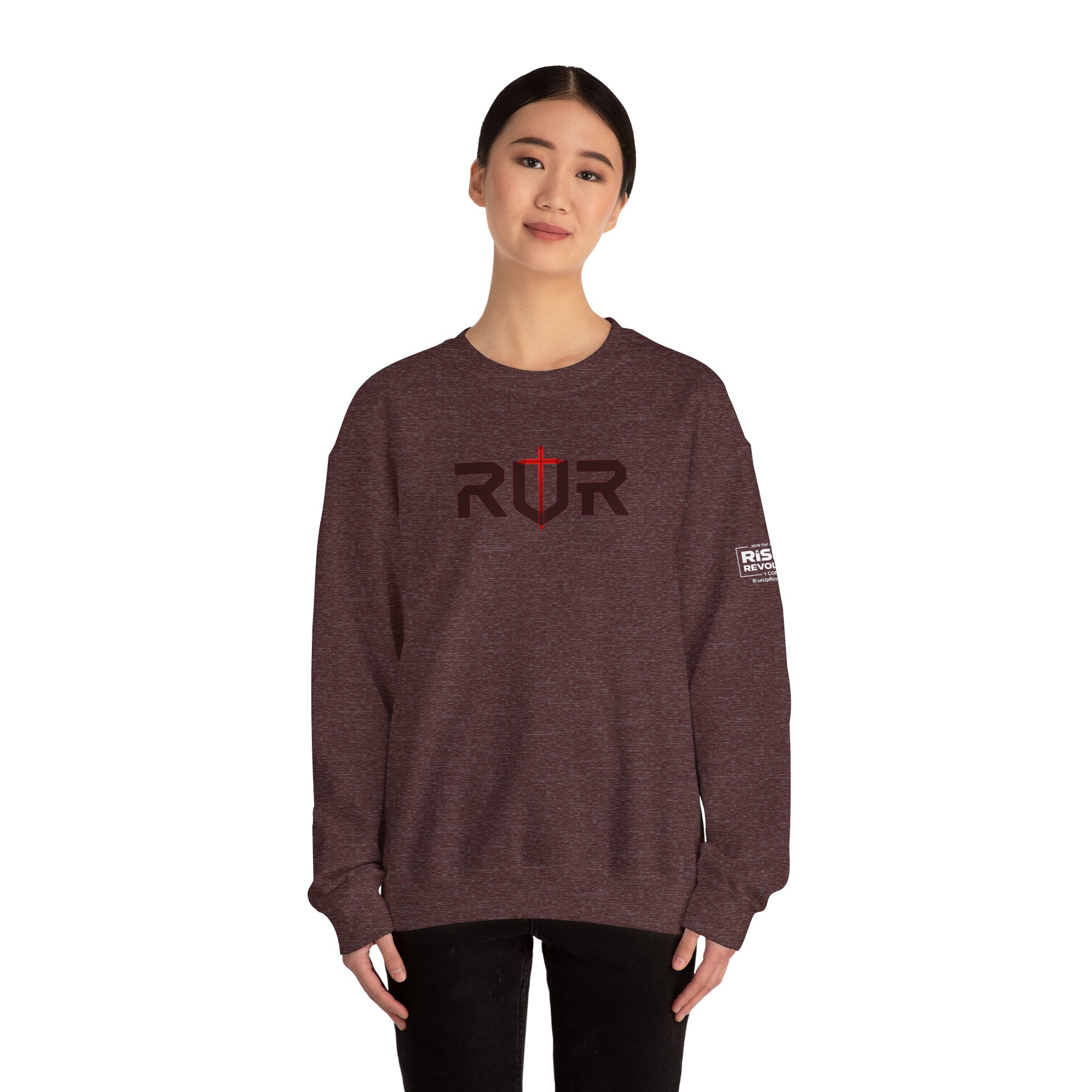 Crewneck Unisex Cozy Sweatshirt RUR Sword Logo Crewneck Sweatshirt - Image 4