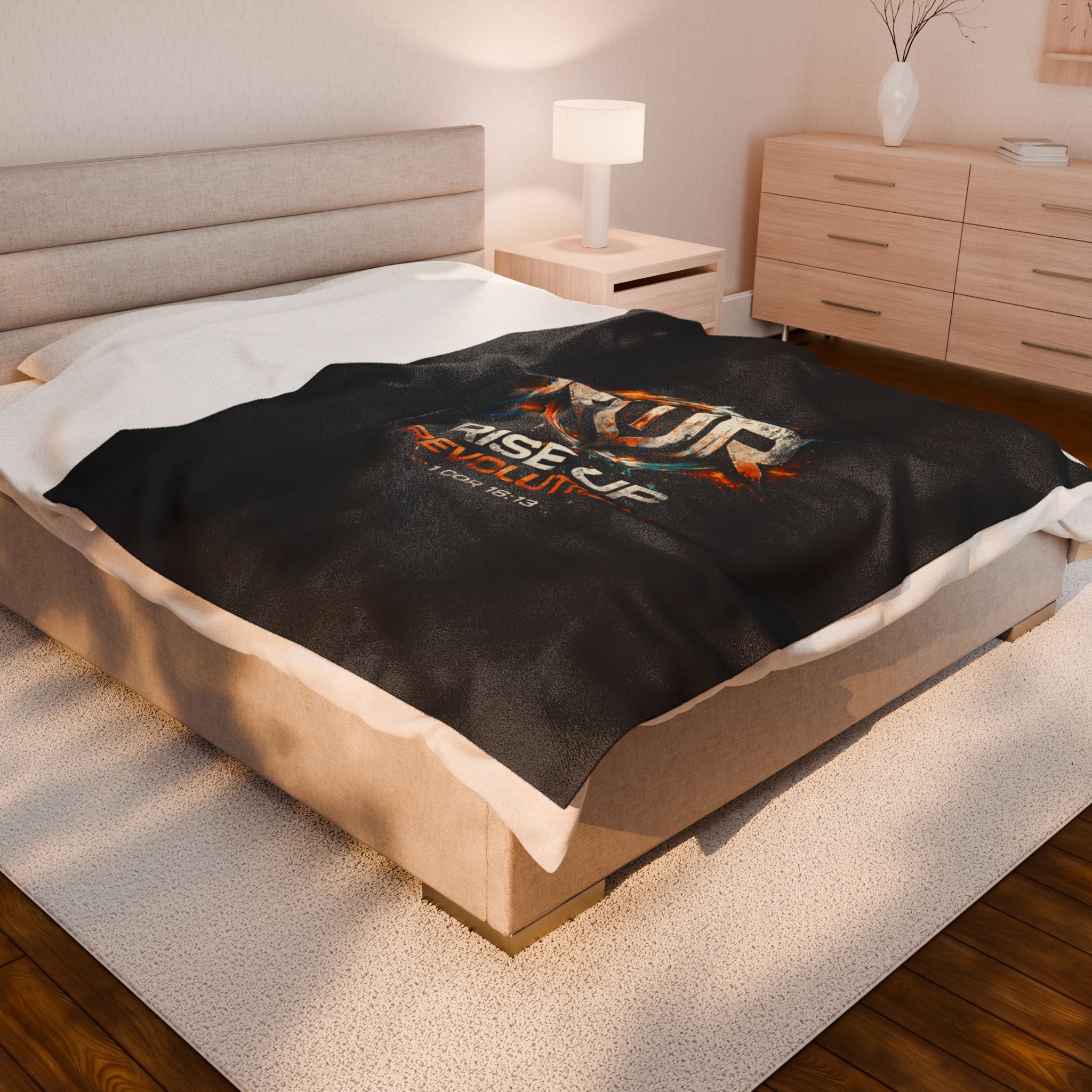 Velveteen Plush Blanket — "Rise Up Revolution" Christian Faith Throw - Image 4