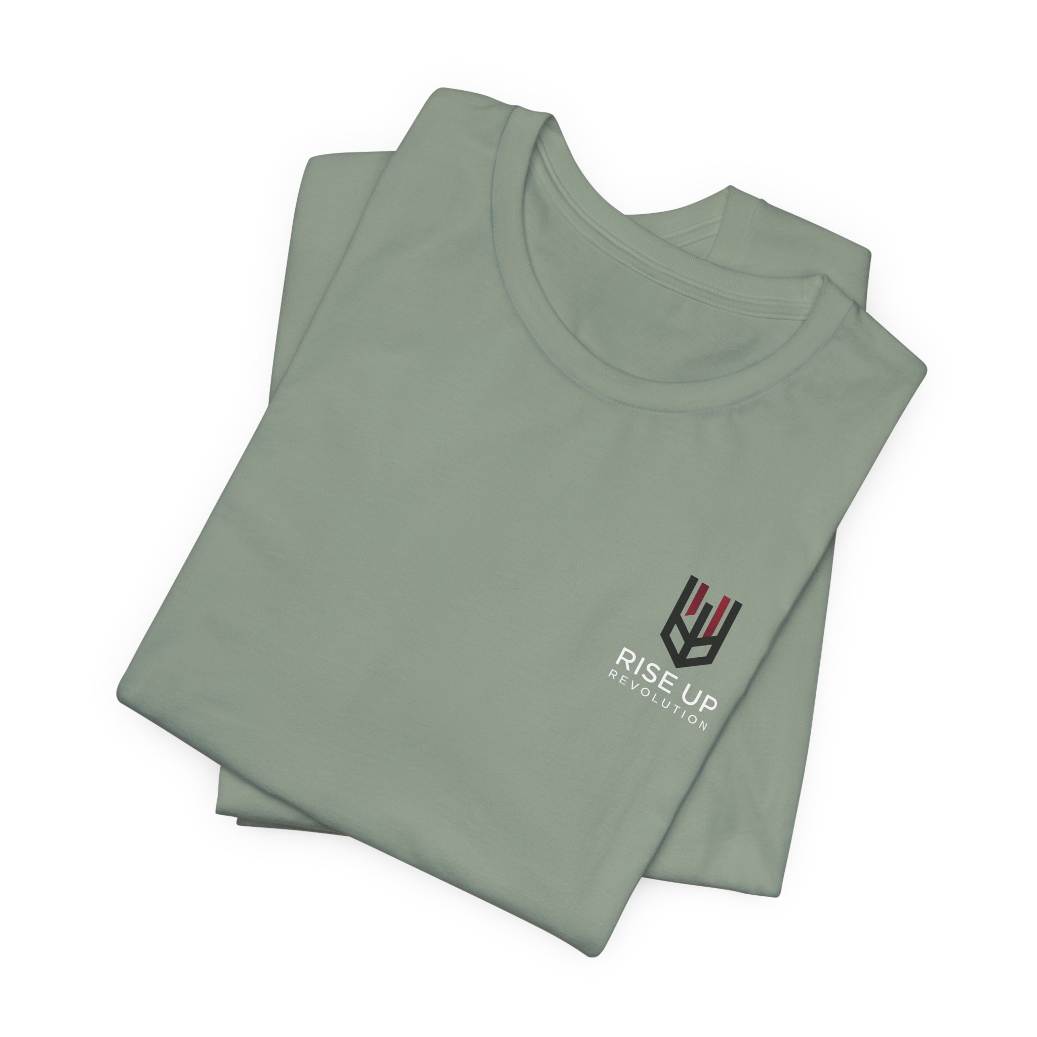 Short Sleeve Crew Tee Rise Up Shield T-Shirt — Patriotic Military Tribute Tee - Image 27